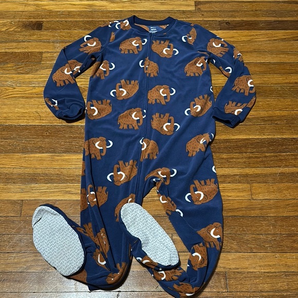 Carter’s Boy’s Blue Mammoth One Piece Footed Pajamas, Sz 12 - Picture 1 of 4